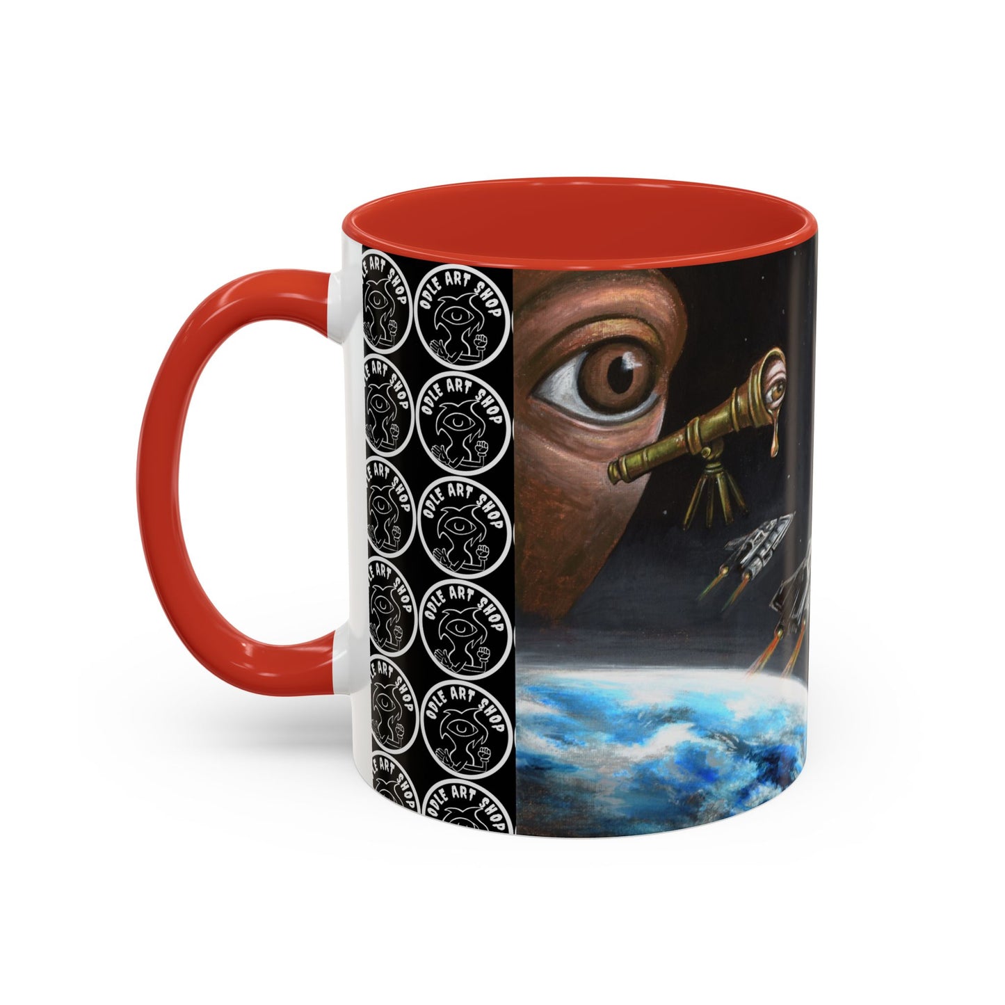Space Adventure Coffee Mug - Retro Sci‑Fi Crew & Alien Monsters