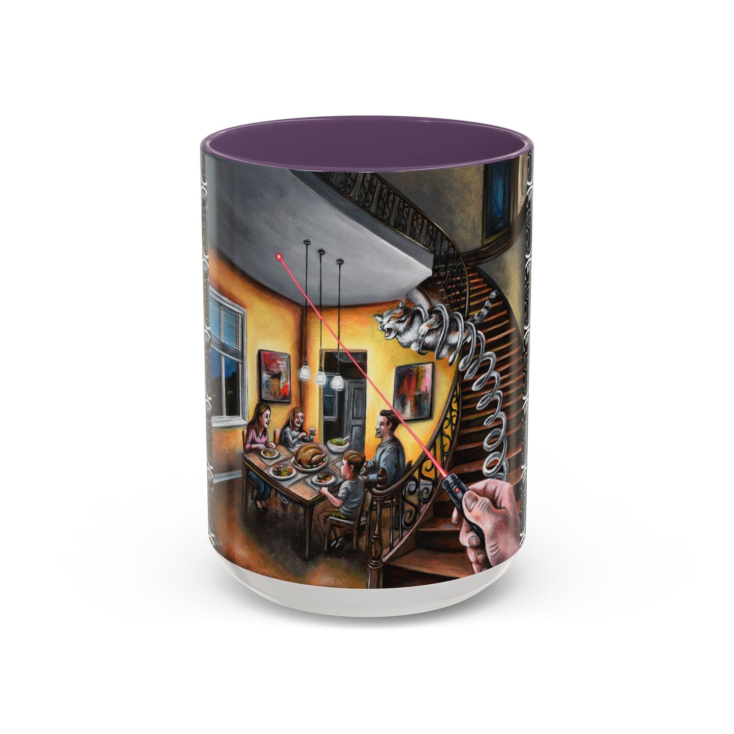 Surreal Dinner Party Accent Coffee Mug — Whimsical Art Coffee Cup (11/15oz)