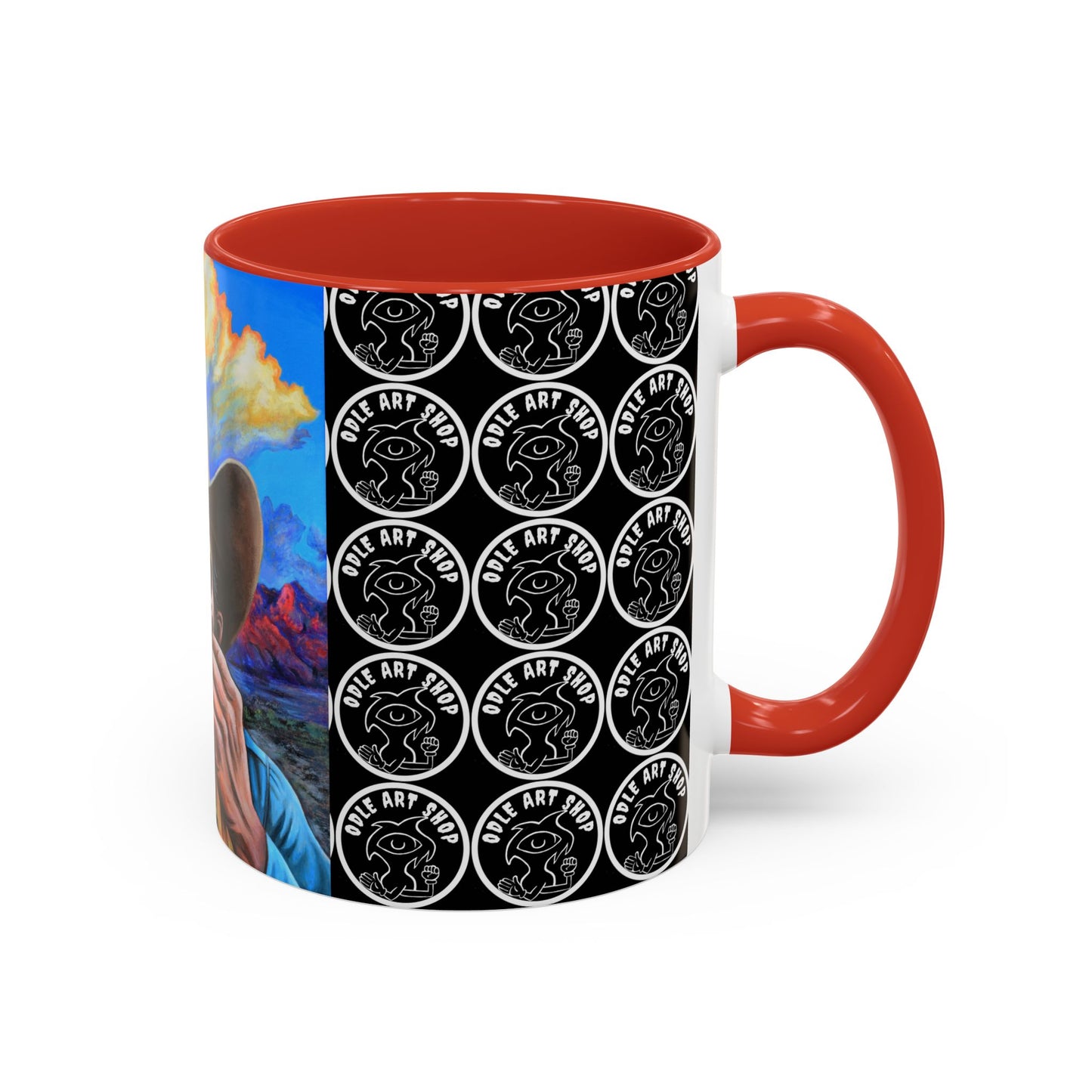Day of the Dead Accent Coffee Mug, Colorful Skull Design Mug, Halloween Coffee Cup, Unique Art Coffee Mug