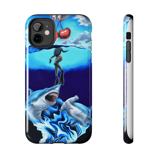 Shark & Mermaid Tough Phone Case — Bold Ocean Art Protective Cover