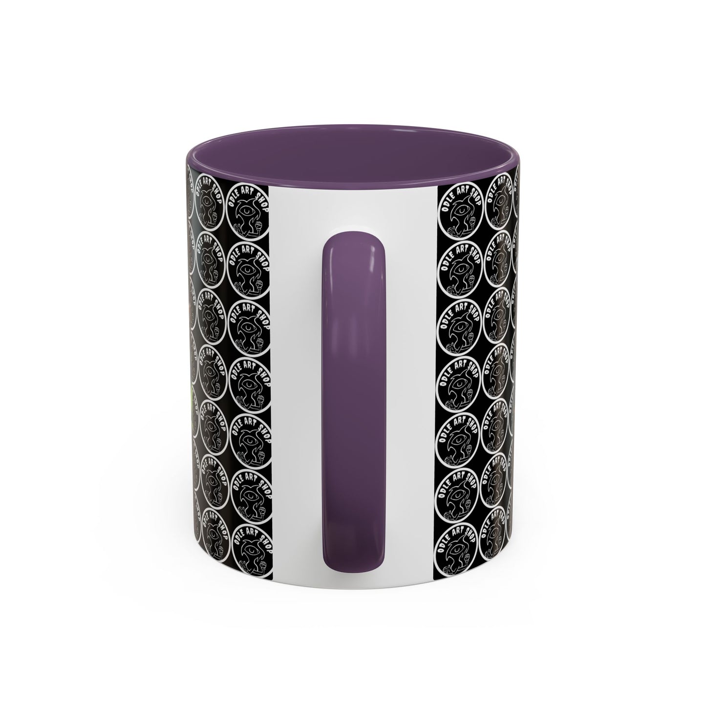 Smiley Mask Art Coffee Mug — Surreal Portrait Accent 11/15oz