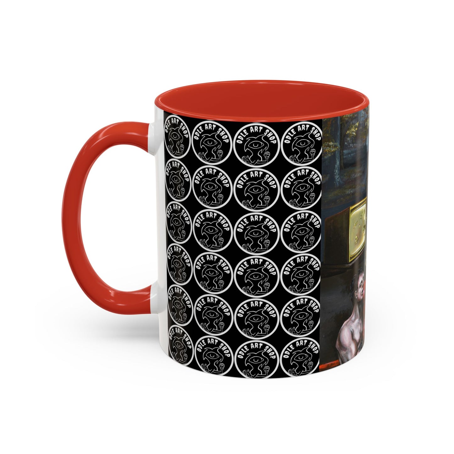 Literary Classics Collage Accent Coffee Mug — Boxing, Butterflies & Dark Forest Art (11/15oz)