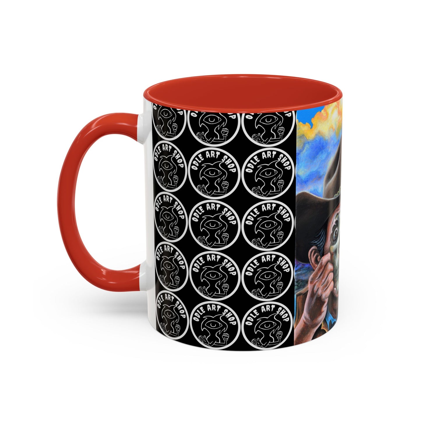 Day of the Dead Accent Coffee Mug, Colorful Skull Design Mug, Halloween Coffee Cup, Unique Art Coffee Mug
