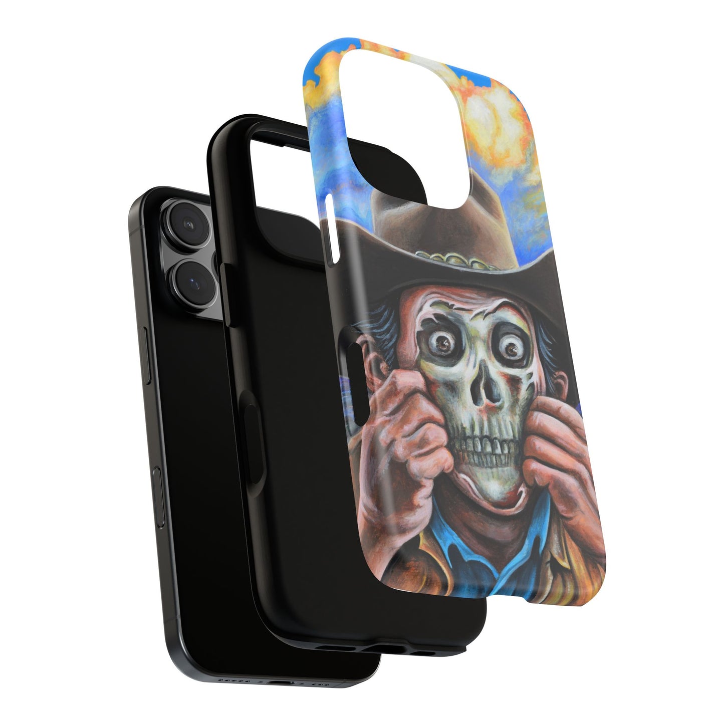 Skull Cowboy Phone Case - Tough Cases with Bold Artwork, Unique Gift for Halloween, Bold Aesthetic, Ideal for Music Lovers, [...]