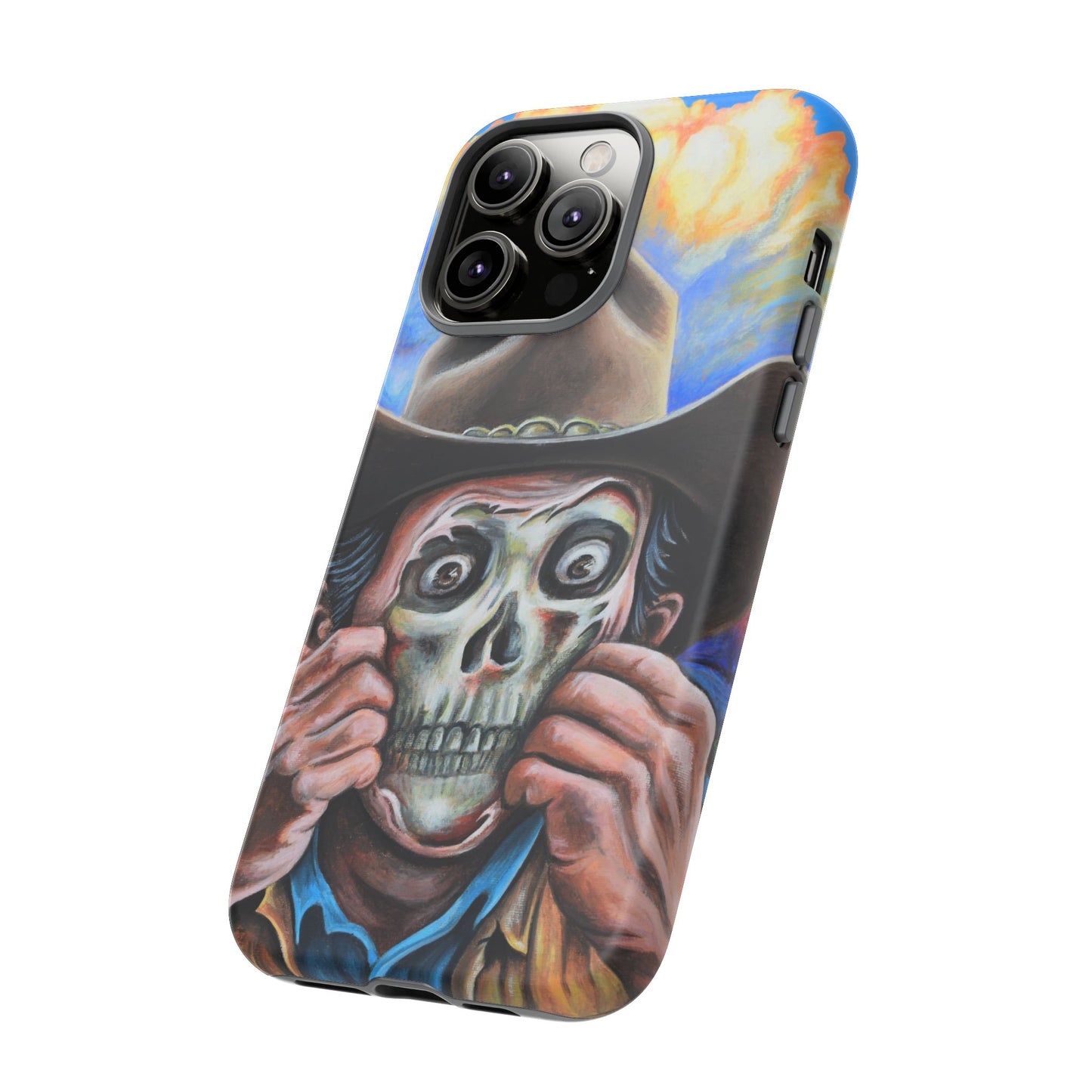 Skull Cowboy Phone Case - Tough Cases with Bold Artwork, Unique Gift for Halloween, Bold Aesthetic, Ideal for Music Lovers, [...]