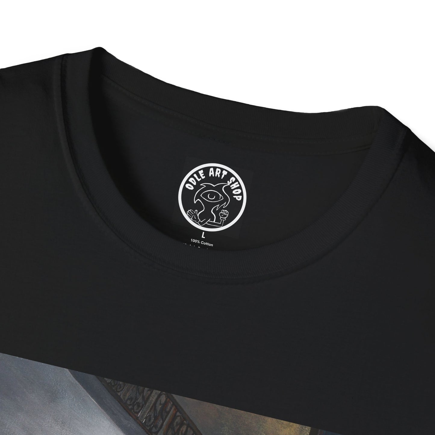 Surreal Spiral Staircase Art T-Shirt — Hand-Painted Room Scene Graphic Tee