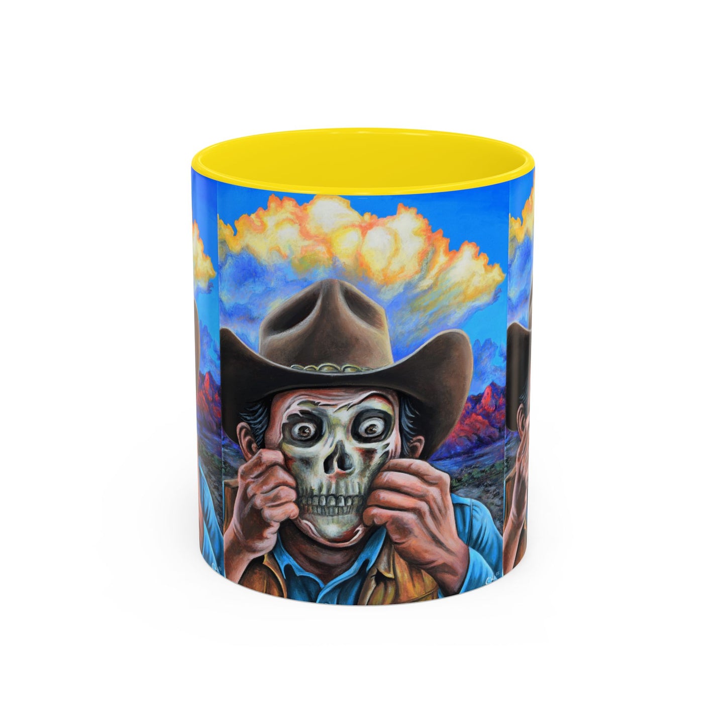 Day of the Dead Accent Coffee Mug, Colorful Skull Design Mug, Halloween Coffee Cup, Gift for Latinos, Unique Art Coffee Mug