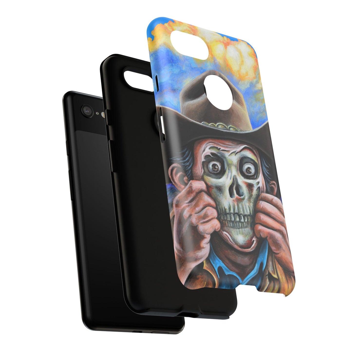 Skull Cowboy Phone Case - Tough Cases with Bold Artwork, Unique Gift for Halloween, Bold Aesthetic, Ideal for Music Lovers, [...]