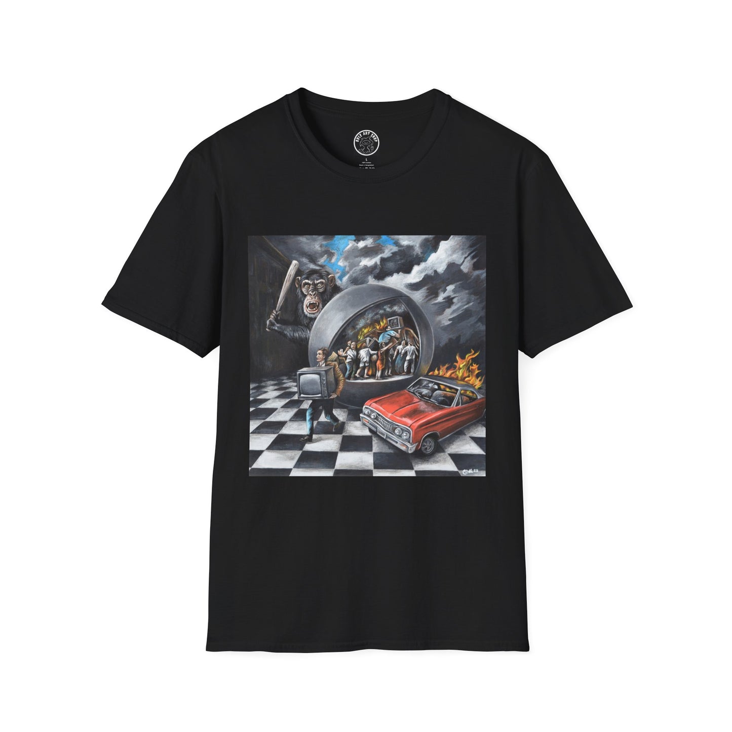 Surreal Roadtrip T-Shirt — Retro Car, Diner Mirror Scene