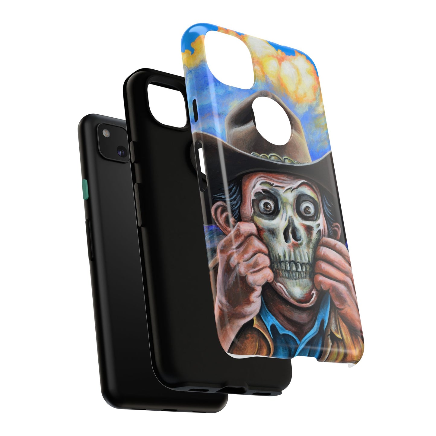 Skull Cowboy Phone Case - Tough Cases with Bold Artwork, Unique Gift for Halloween, Bold Aesthetic, Ideal for Music Lovers, [...]
