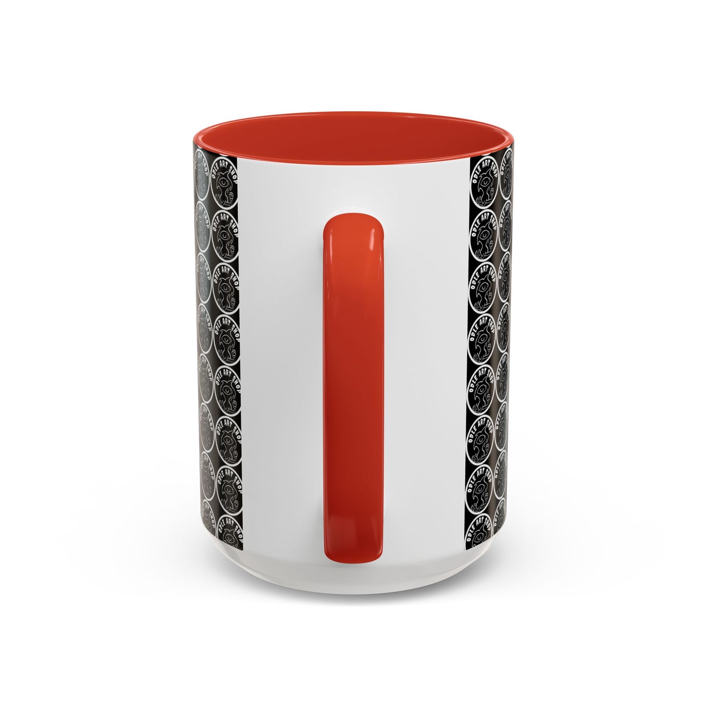 Smiley Mask Art Coffee Mug — Surreal Portrait Accent 11/15oz