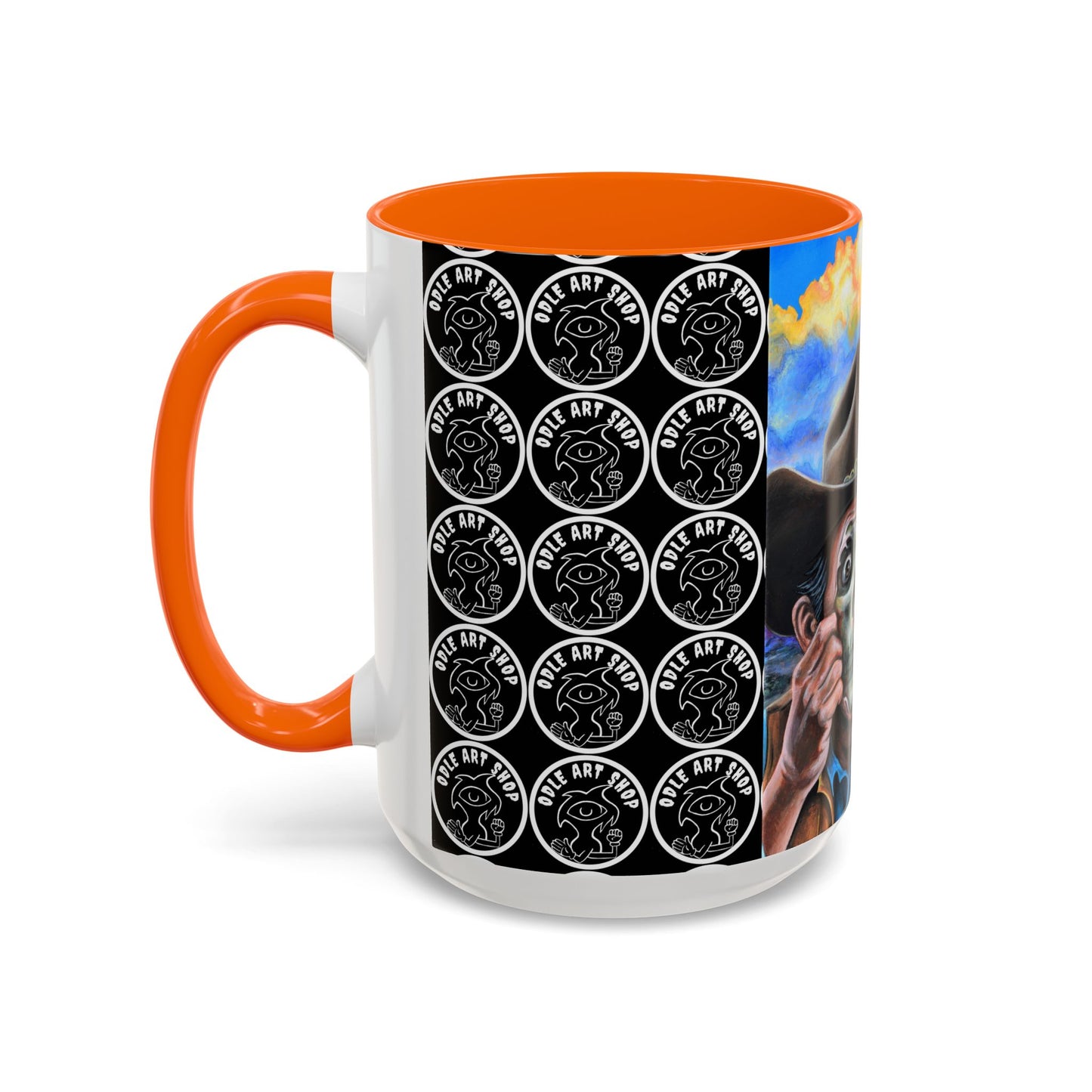 Day of the Dead Accent Coffee Mug, Colorful Skull Design Mug, Halloween Coffee Cup, Unique Art Coffee Mug