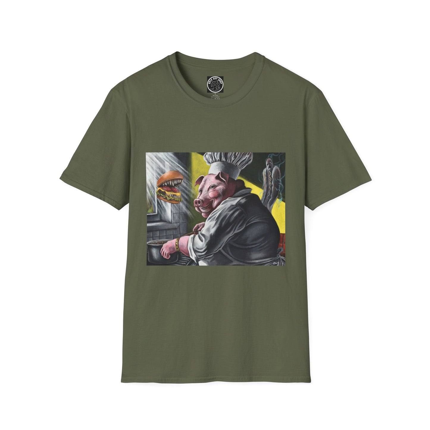 T-Shirt — Surreal Chef Pig Illustration Graphic Tee