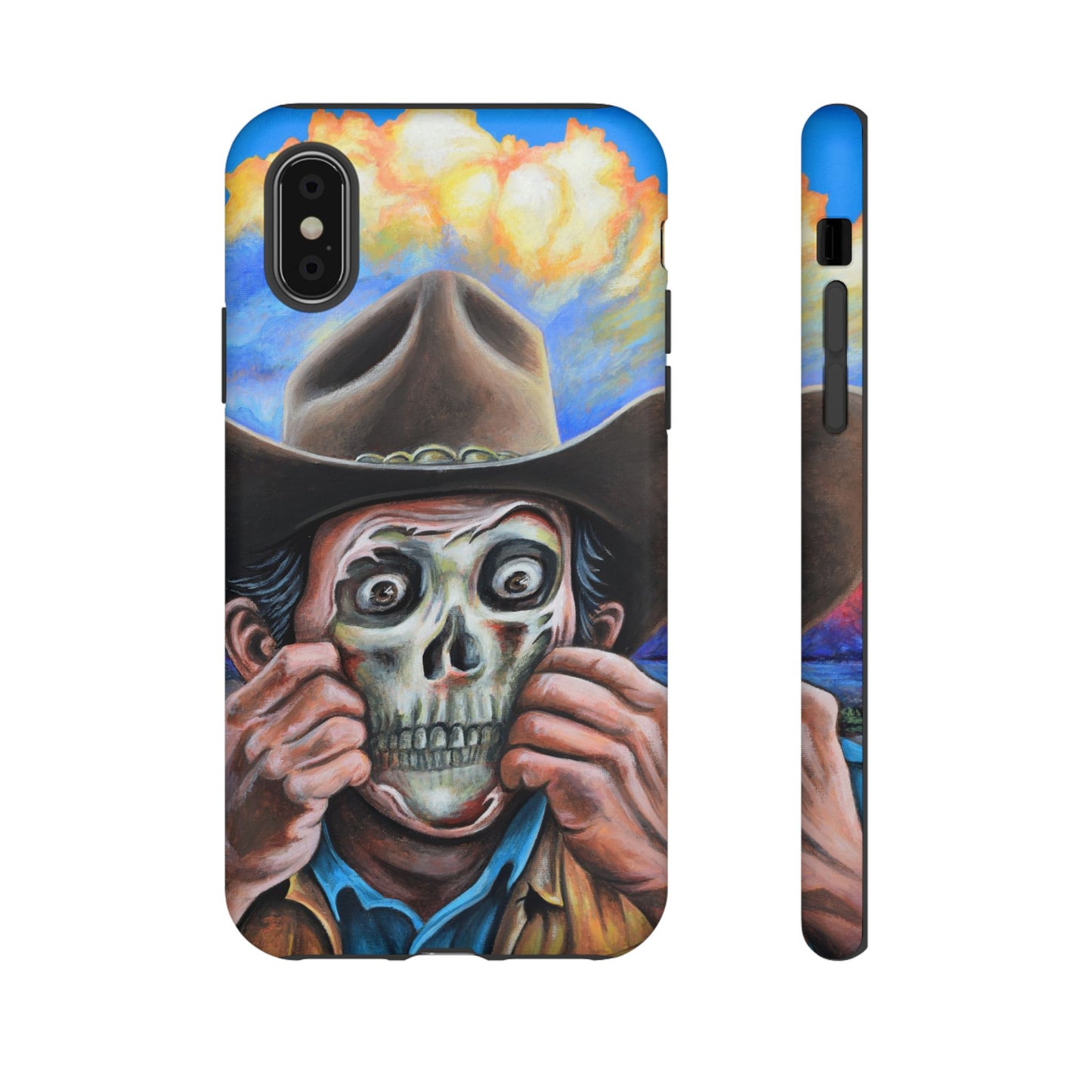 Skull Cowboy Phone Case - Tough Cases with Bold Artwork, Unique Gift for Halloween, Bold Aesthetic, Ideal for Music Lovers, [...]
