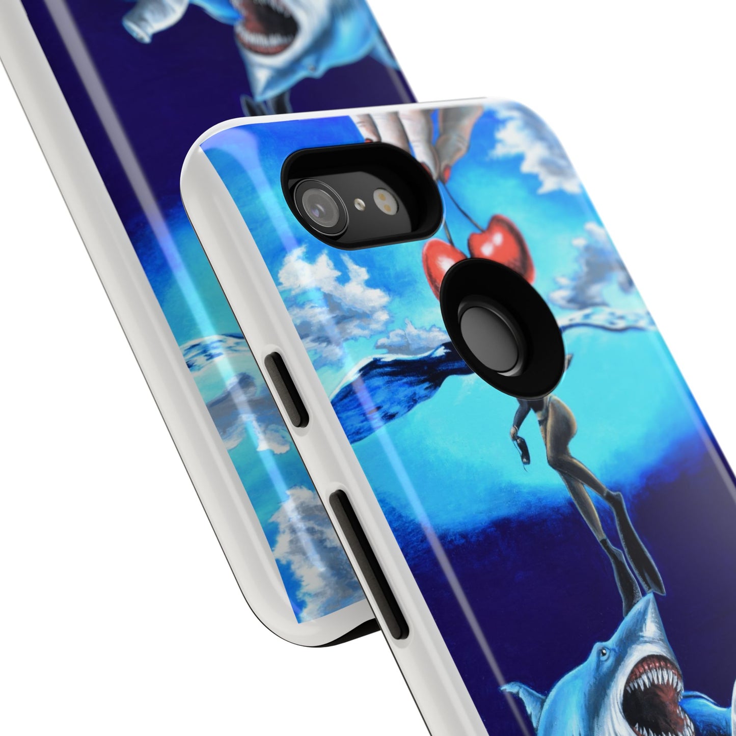 Shark Art Phone Case - Tough Cases, Unique Phone Accessories, Ocean-Inspired Gift, Underwater Art, Fun Phone Cover, Beach Lover Gift
