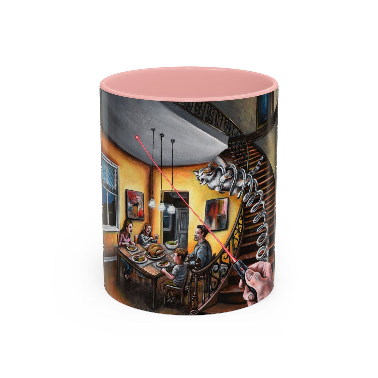 Surreal Dinner Party Accent Coffee Mug — Whimsical Art Coffee Cup (11/15oz)