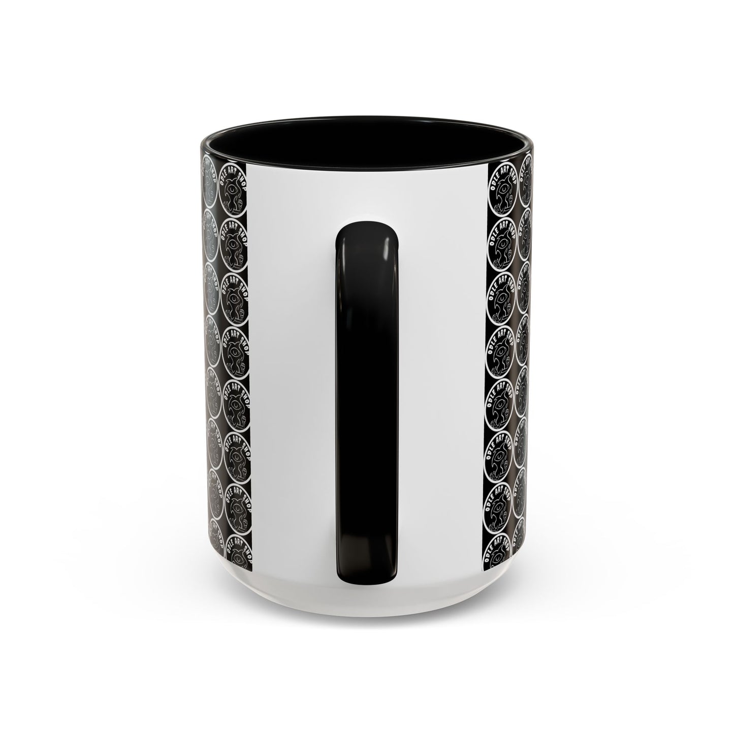 Smiley Mask Art Coffee Mug — Surreal Portrait Accent 11/15oz