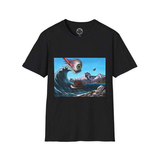 Cosmic Wave T-Shirt — Surreal Meteor Ocean Graphic