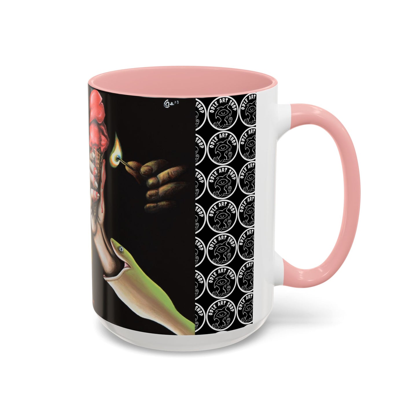 Unique Artistic Accent Coffee Mug with Colorful Ice Cream Design
