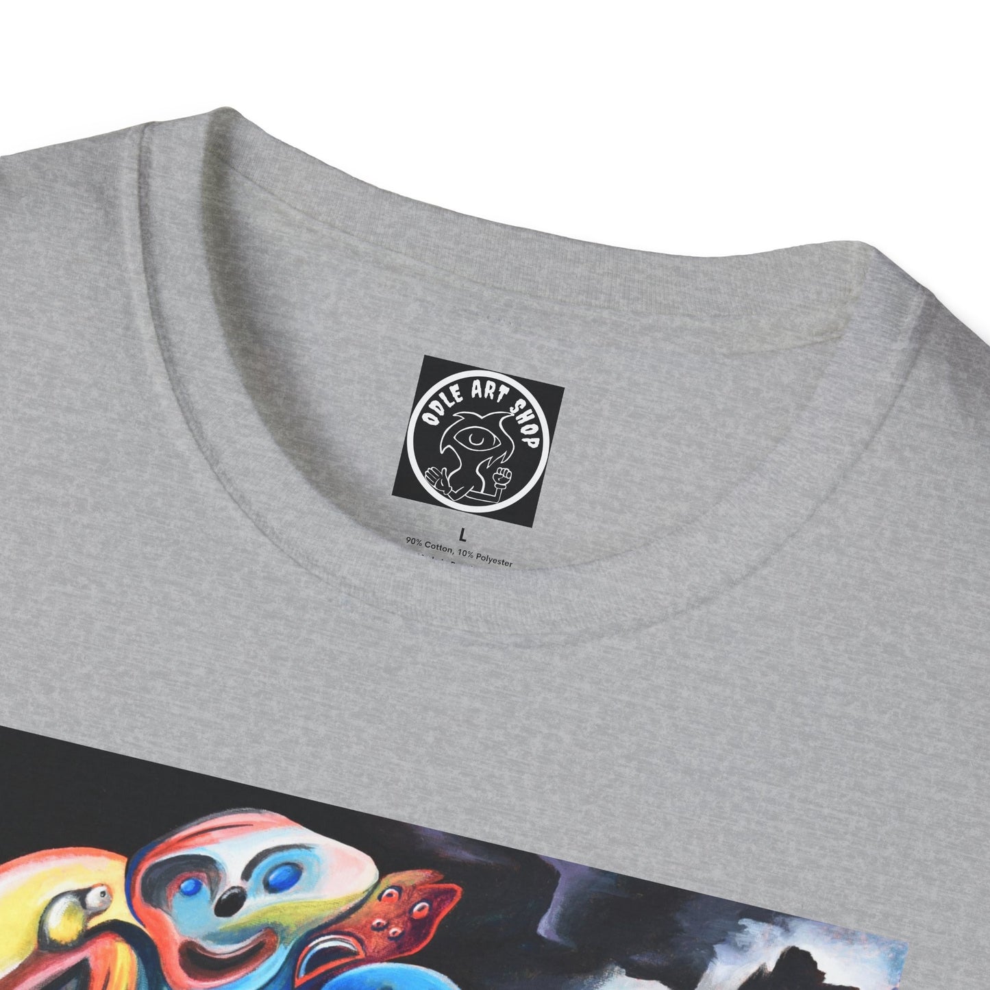 Artistic Unisex Softstyle T-Shirt with Unique Graphic Design, Casual Wear, Graphic Tee, Gift for Art Lovers, Comfortable & Stylish