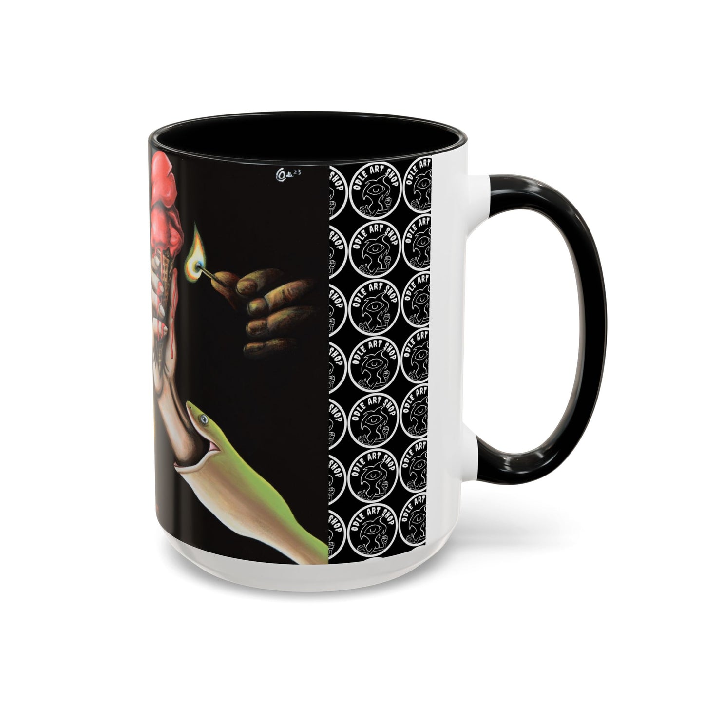 Unique Artistic Accent Coffee Mug with Colorful Ice Cream Design