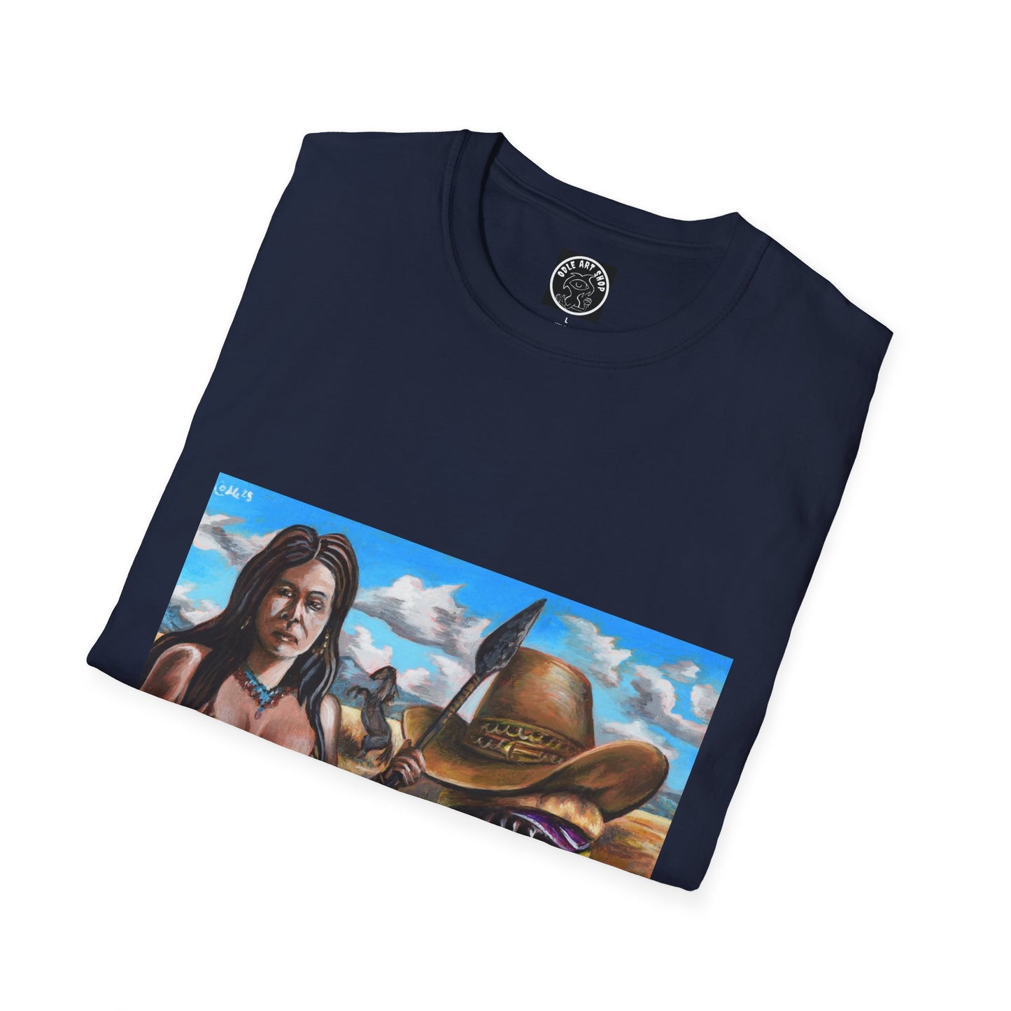 Vibrant Graphic Tee with Western Vibes, Unisex Softstyle T-Shirt, Casual Style, Gift for Cowboys, Everyday Wear, Festival Attire