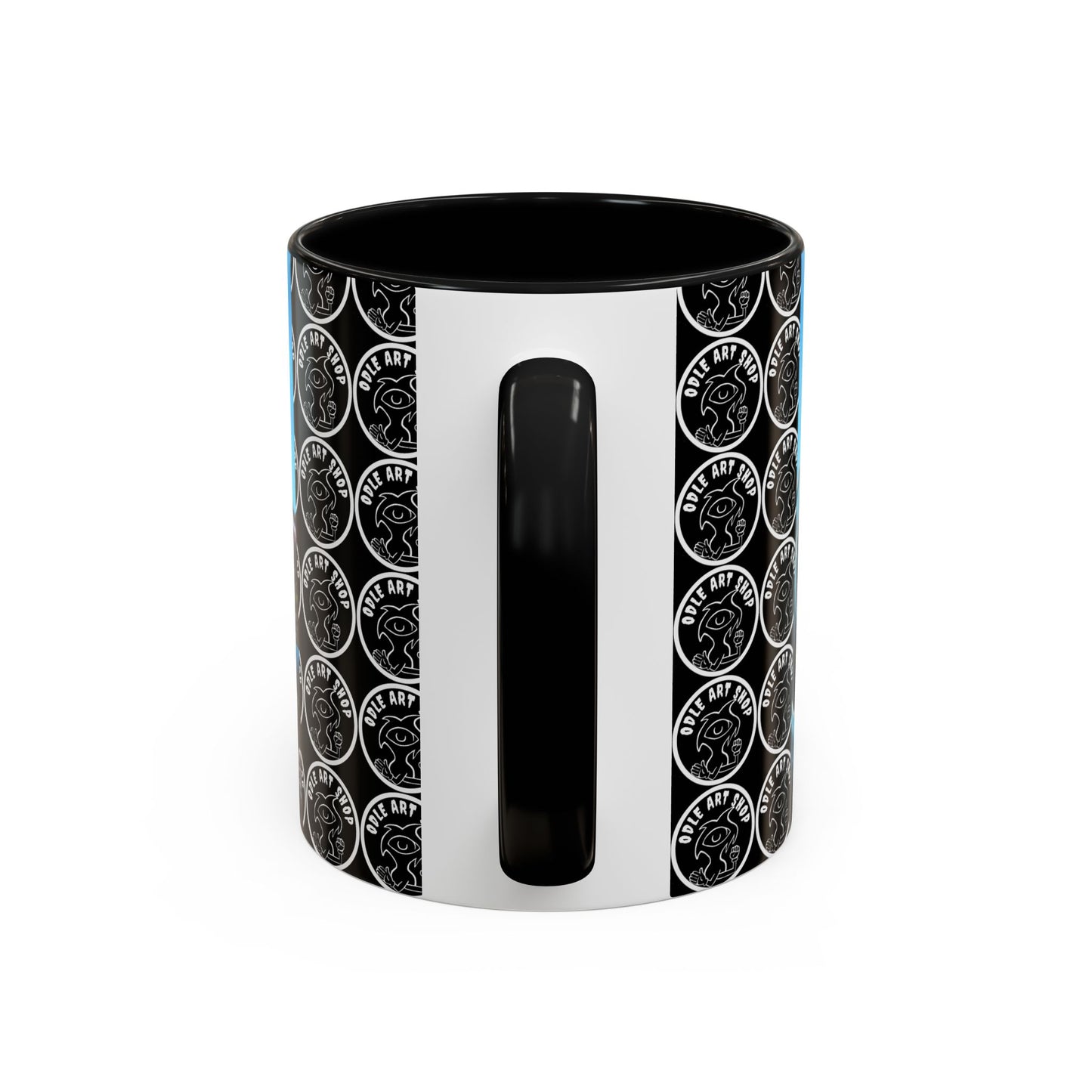 Surreal Sea Monster Accent Coffee Mug — Eyeball Wave Art (11/15oz)