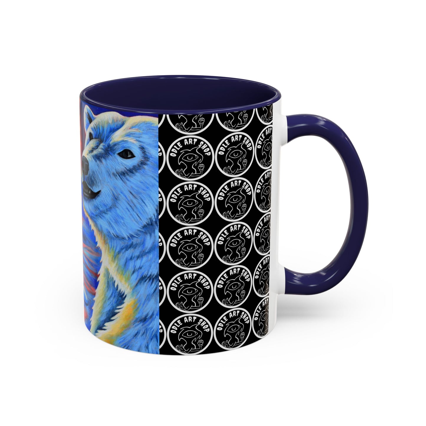 Vibrant Polar Art Coffee Mug | Fun Winter Beverage Cup, Holiday Gift, Unique Decor, Colorful Drinkware, Snowman Design