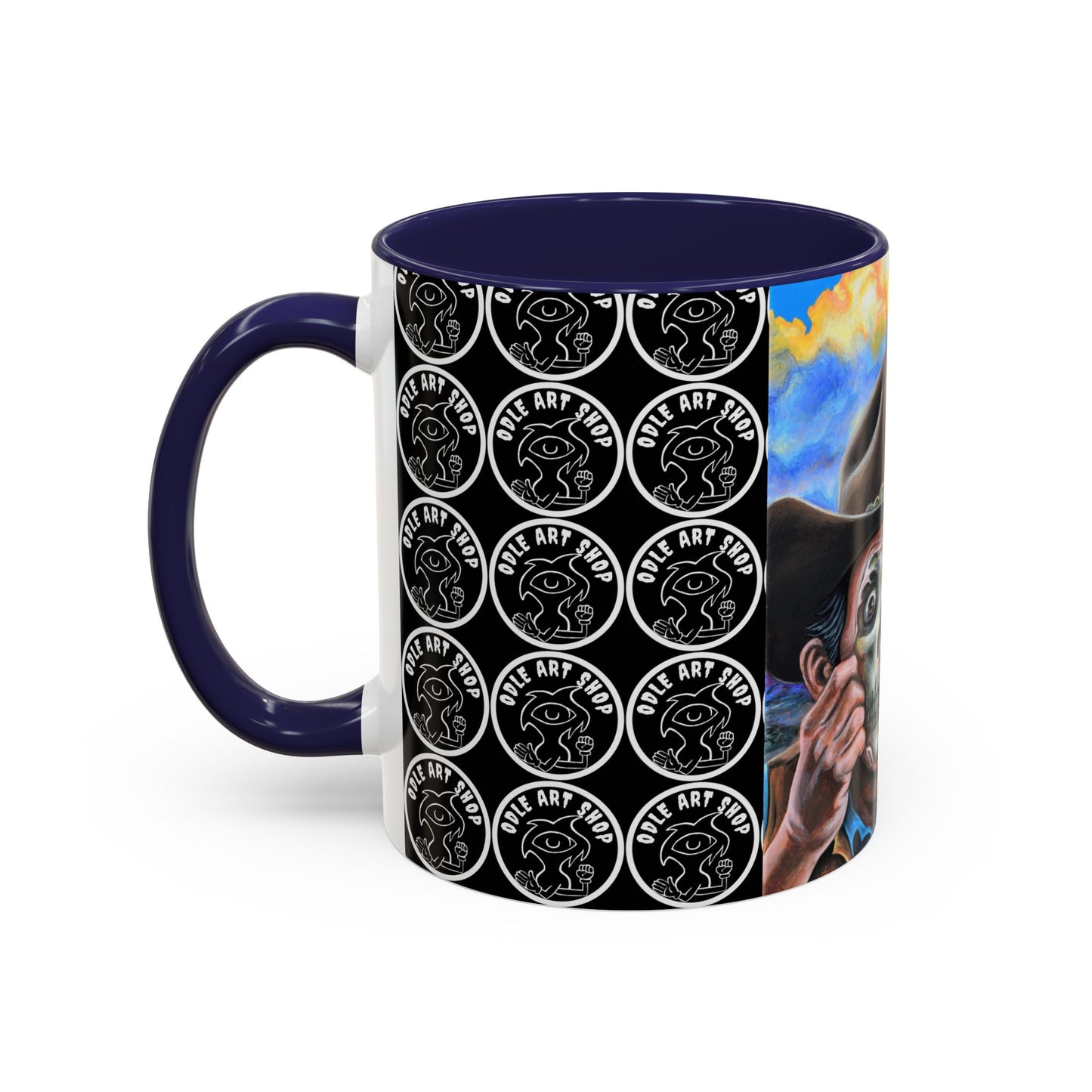 Day of the Dead Accent Coffee Mug, Colorful Skull Design Mug, Halloween Coffee Cup, Unique Art Coffee Mug