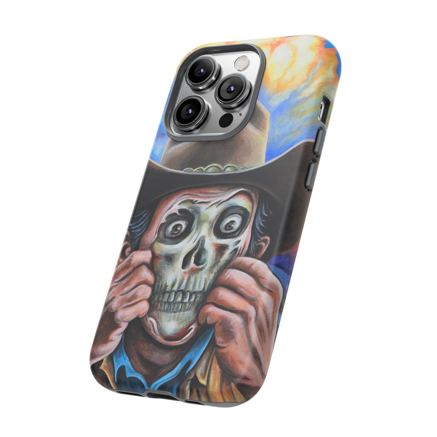 Skull Cowboy Phone Case - Tough Cases with Bold Artwork, Unique Gift for Halloween, Bold Aesthetic, Ideal for Music Lovers, [...]