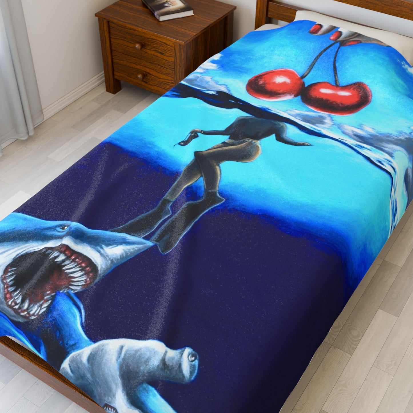 Vibrant Velveteen Plush Blanket, Cozy Throw for Home Decor, Unique Gift for Holidays, Chill Vibes, Comfortable Blanket