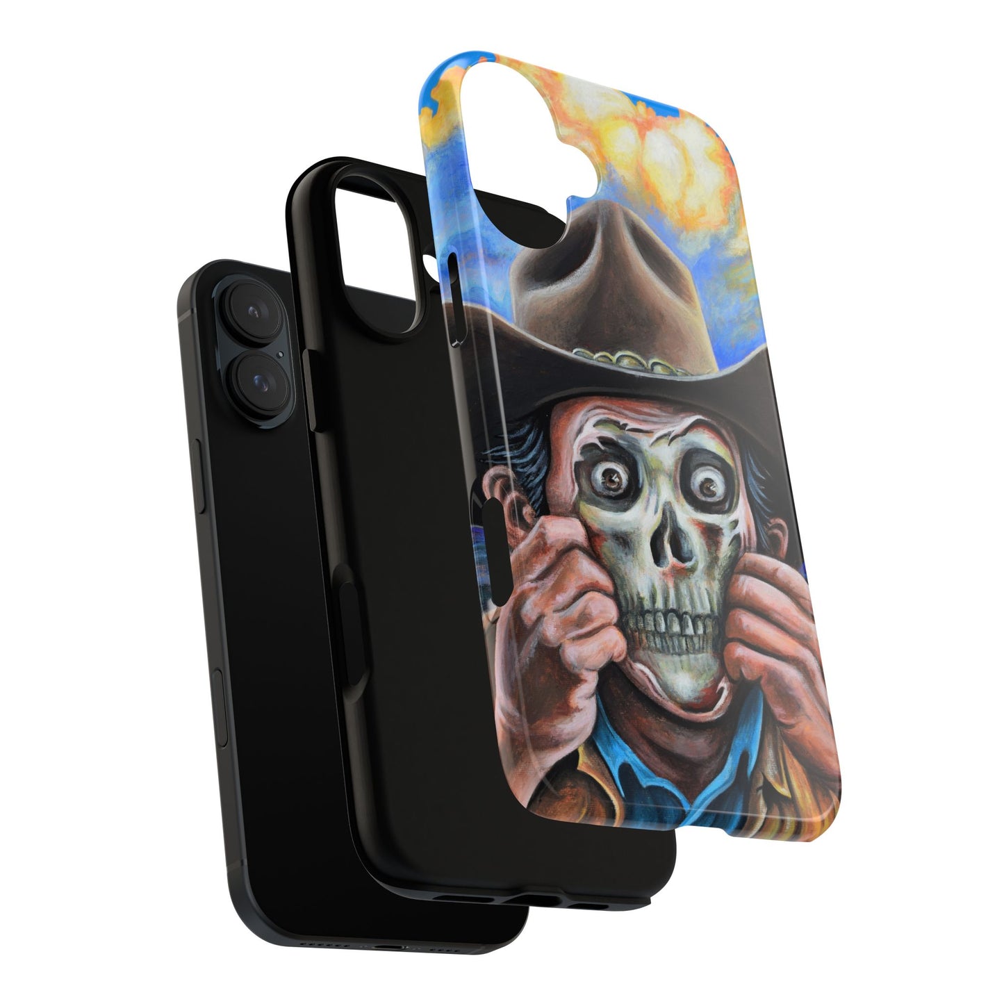 Skull Cowboy Phone Case - Tough Cases with Bold Artwork, Unique Gift for Halloween, Bold Aesthetic, Ideal for Music Lovers, [...]