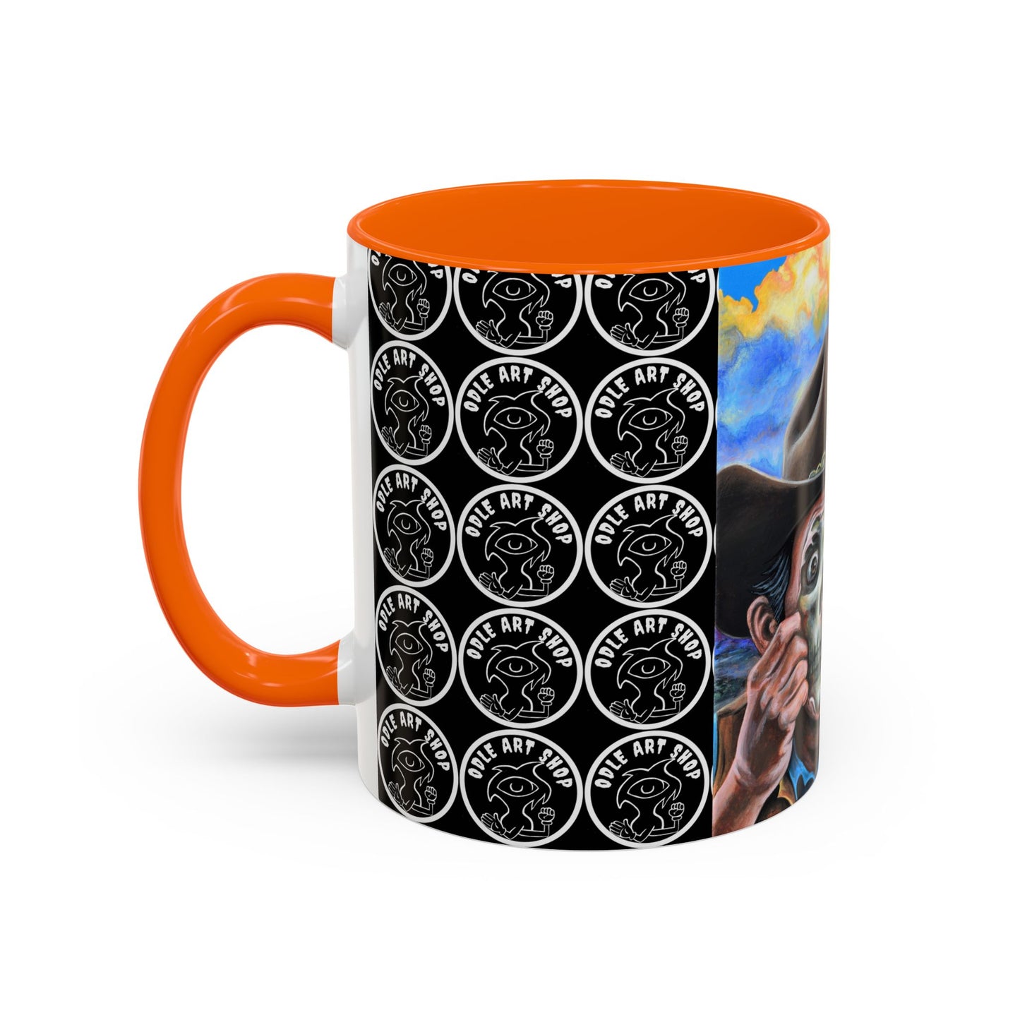 Day of the Dead Accent Coffee Mug, Colorful Skull Design Mug, Halloween Coffee Cup, Unique Art Coffee Mug