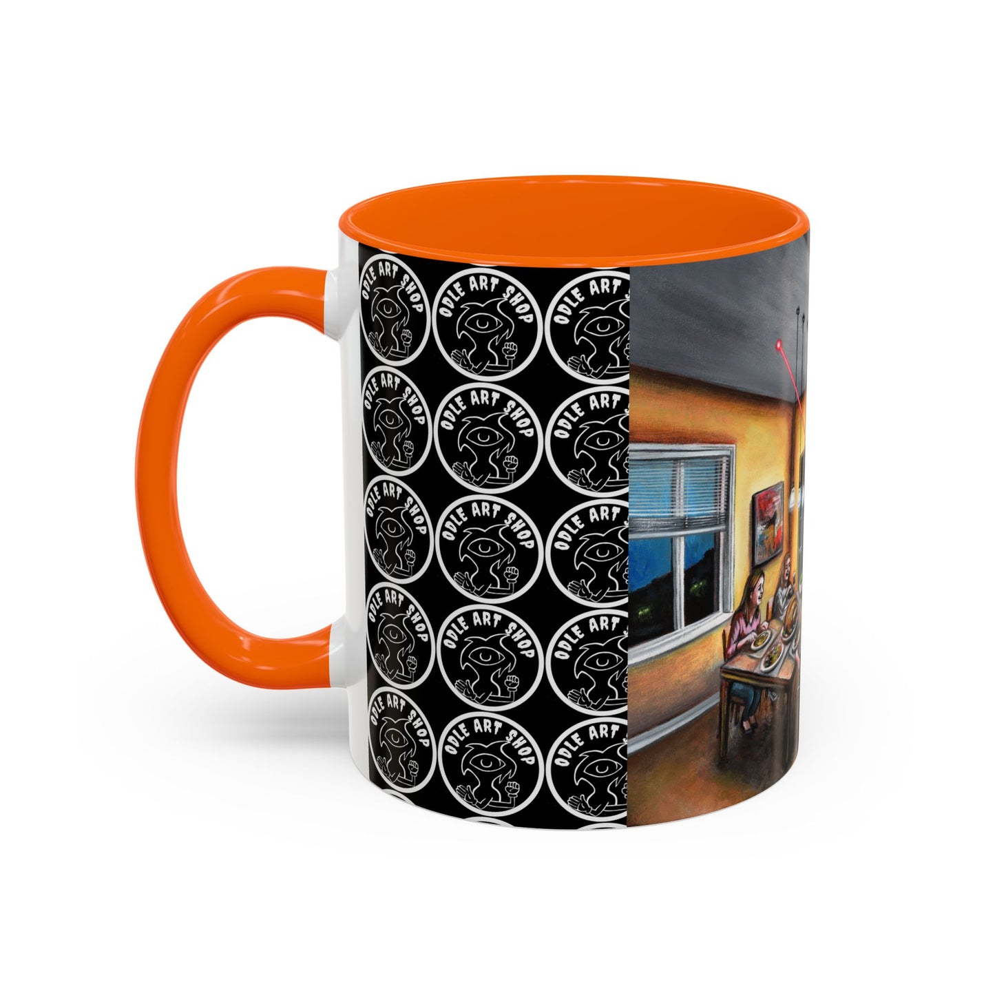 Surreal Dinner Party Accent Coffee Mug — Whimsical Art Coffee Cup (11/15oz)