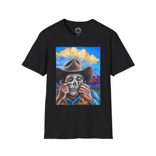 Colorful Cowboy Skull Graphic T-Shirt | Unisex Shirt for Festivals, Halloween, Casual Wear, Gift for Him/Her, Unique Art Tee
