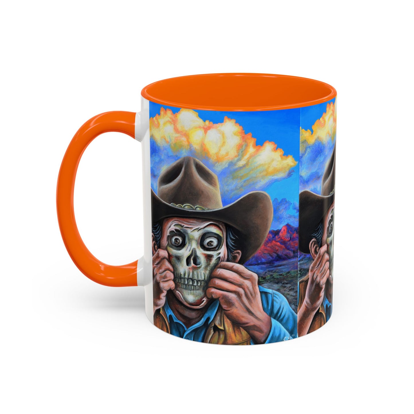 Day of the Dead Accent Coffee Mug, Colorful Skull Design Mug, Halloween Coffee Cup, Gift for Latinos, Unique Art Coffee Mug