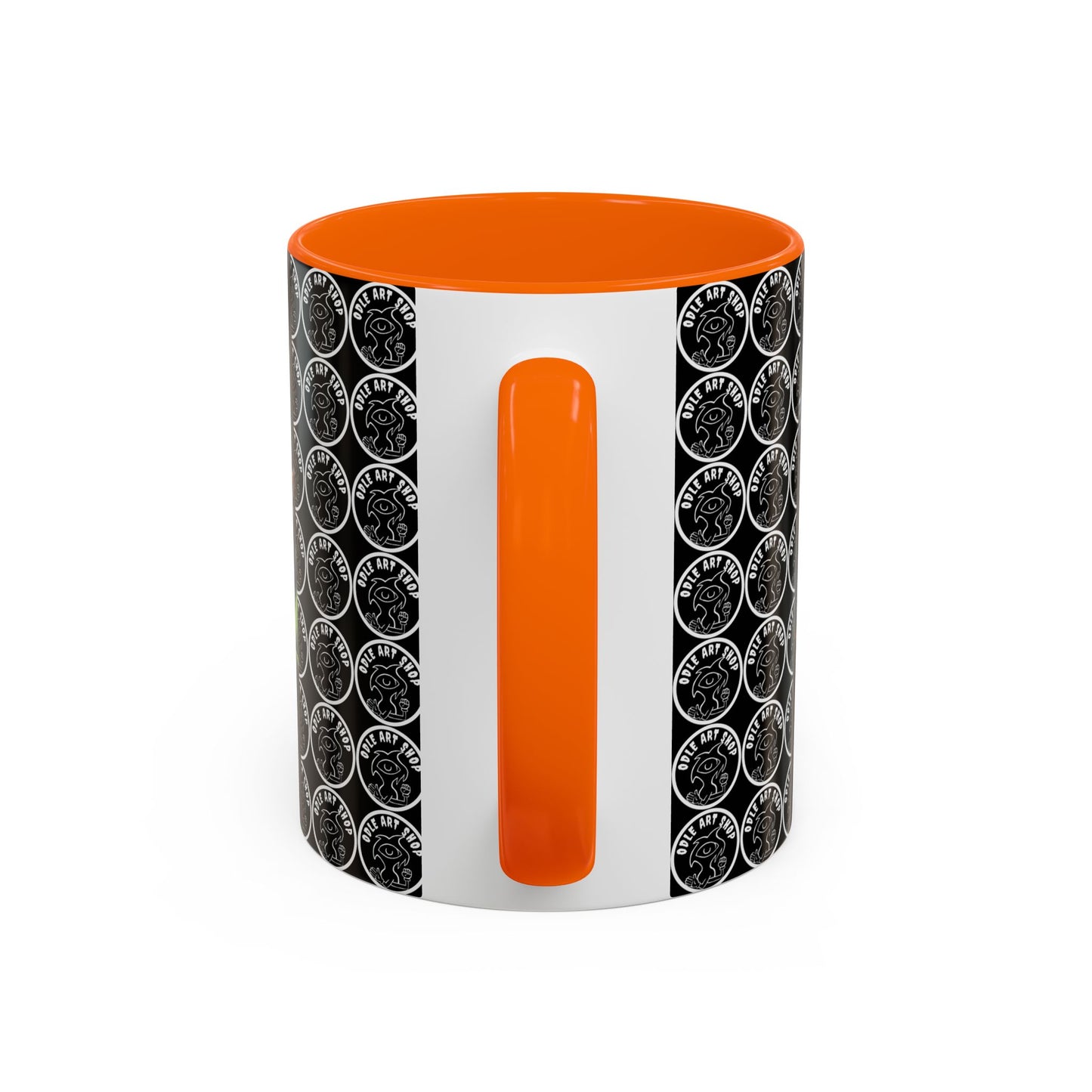 Smiley Mask Art Coffee Mug — Surreal Portrait Accent 11/15oz