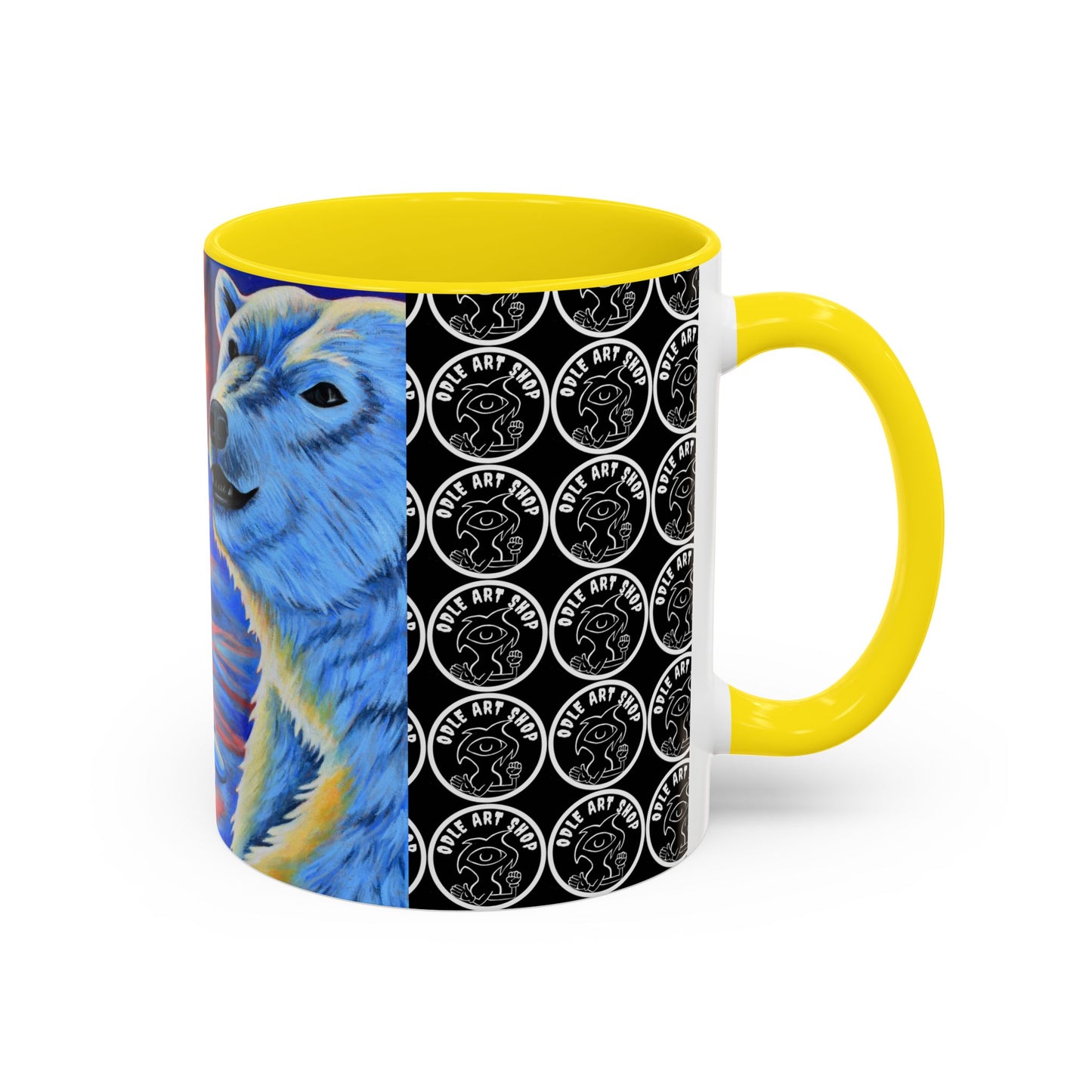 Vibrant Polar Art Coffee Mug | Fun Winter Beverage Cup, Holiday Gift, Unique Decor, Colorful Drinkware, Snowman Design