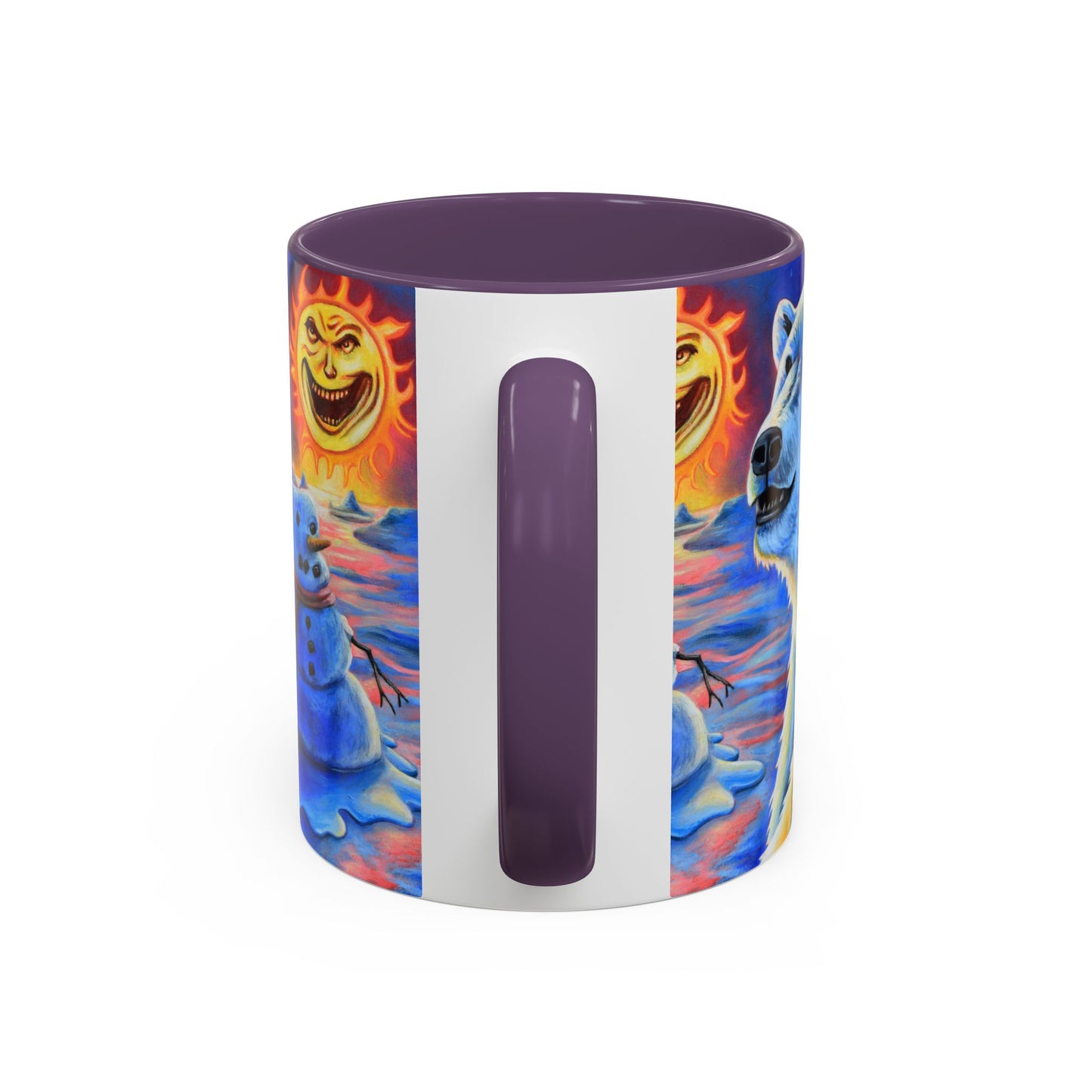 Vibrant Polar Art Coffee Mug | Fun Winter Beverage Cup, Holiday Gift, Unique Decor, Colorful Drinkware, Snowman Design