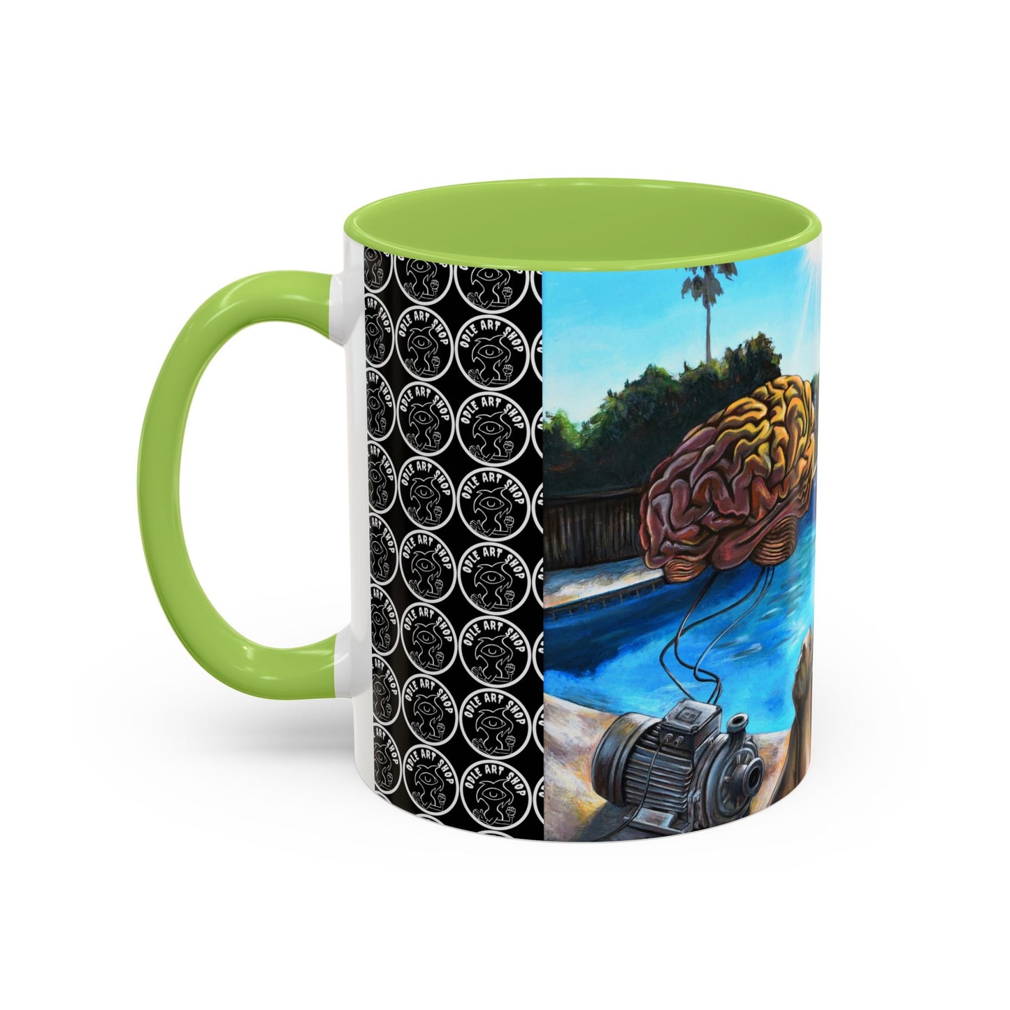 Surreal Poolside Art Coffee Mug — Color Accent 11/15oz