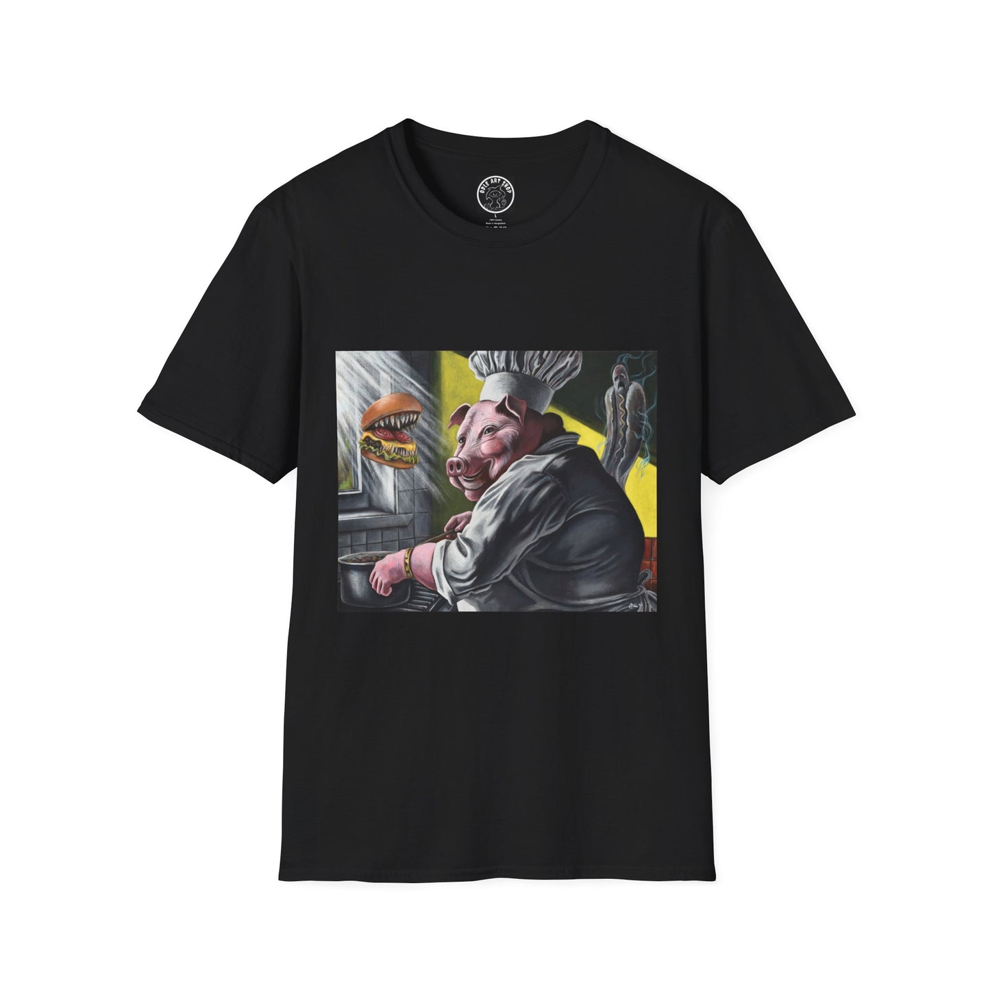 T-Shirt — Surreal Chef Pig Illustration Graphic Tee