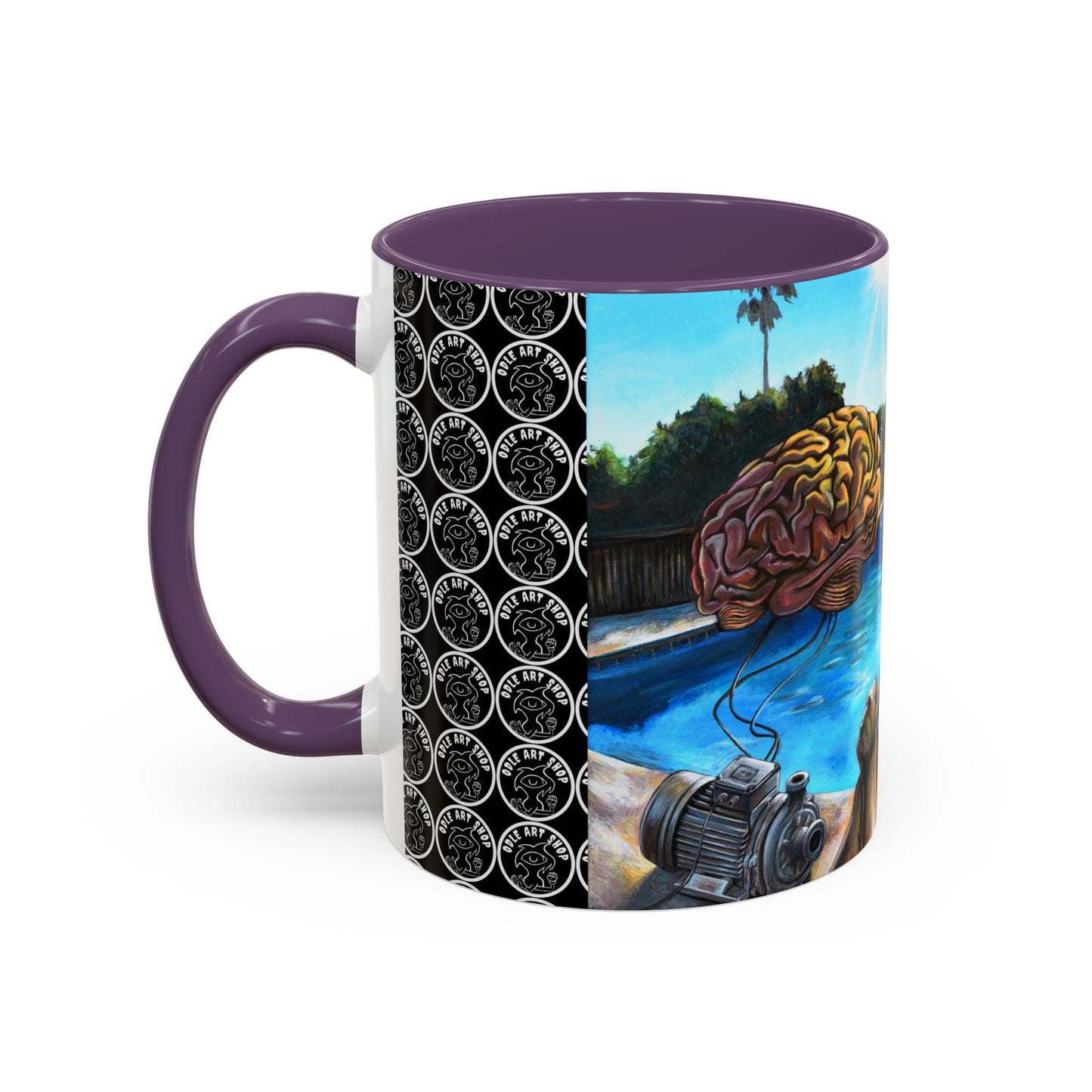 Surreal Poolside Art Coffee Mug — Color Accent 11/15oz