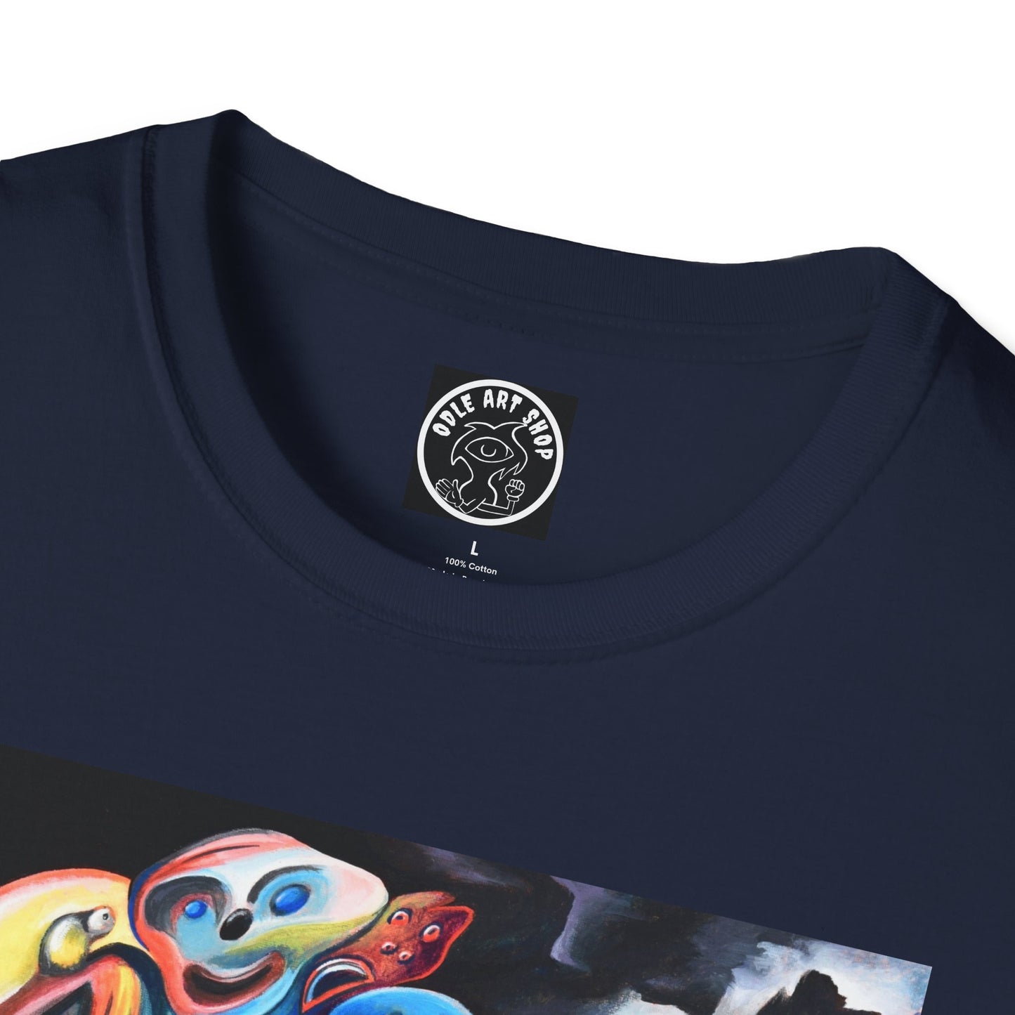 Artistic Unisex Softstyle T-Shirt with Unique Graphic Design, Casual Wear, Graphic Tee, Gift for Art Lovers, Comfortable & Stylish