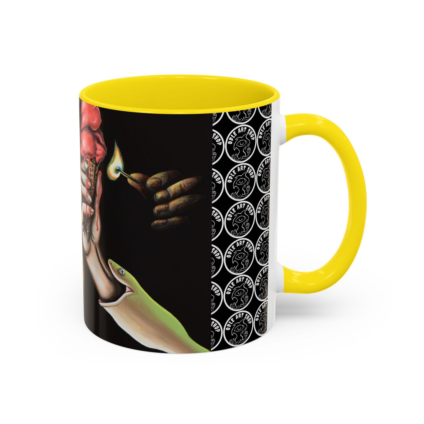 Unique Artistic Accent Coffee Mug with Colorful Ice Cream Design