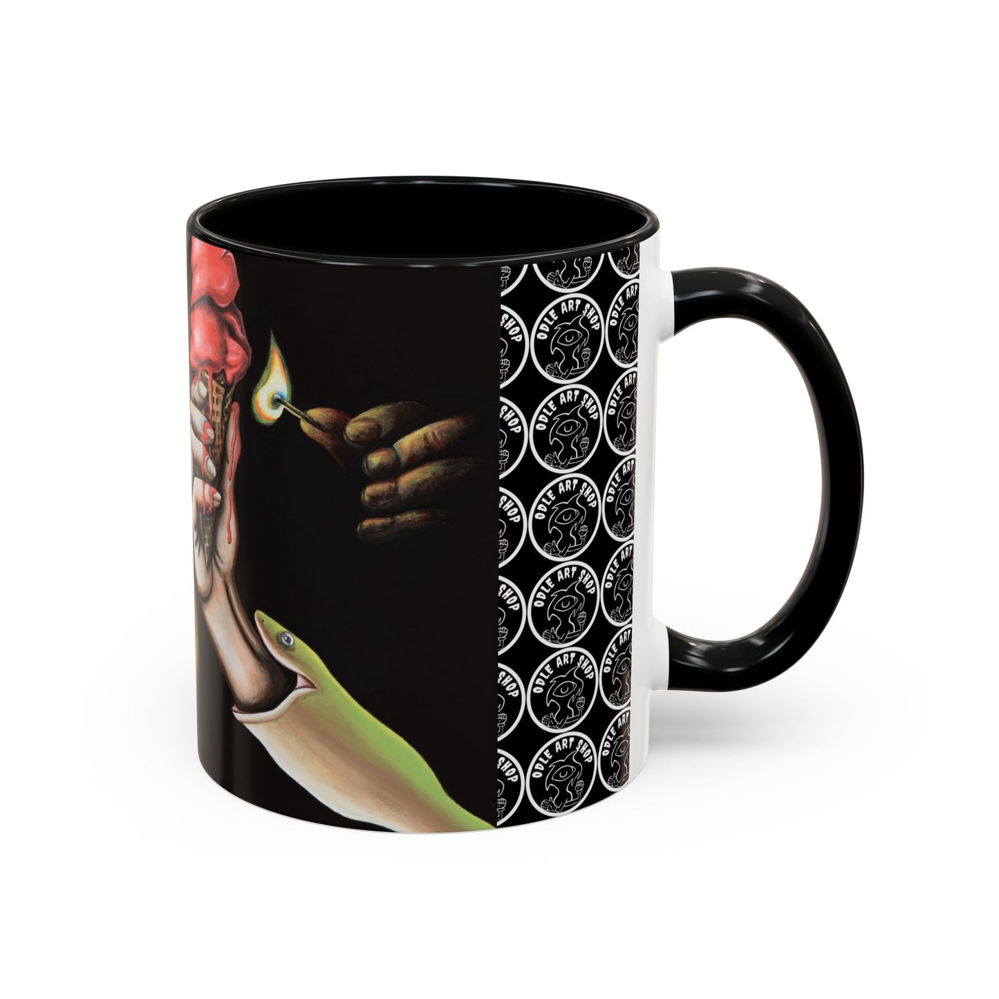 Unique Artistic Accent Coffee Mug with Colorful Ice Cream Design