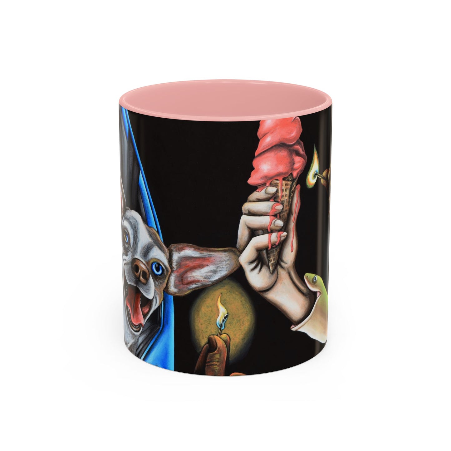 Unique Artistic Accent Coffee Mug with Colorful Ice Cream Design