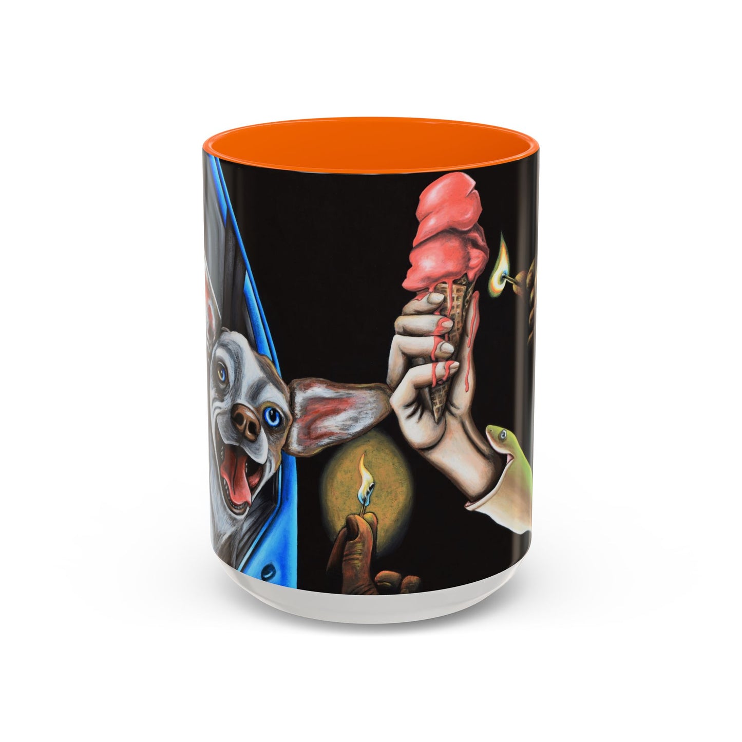 Unique Artistic Accent Coffee Mug with Colorful Ice Cream Design