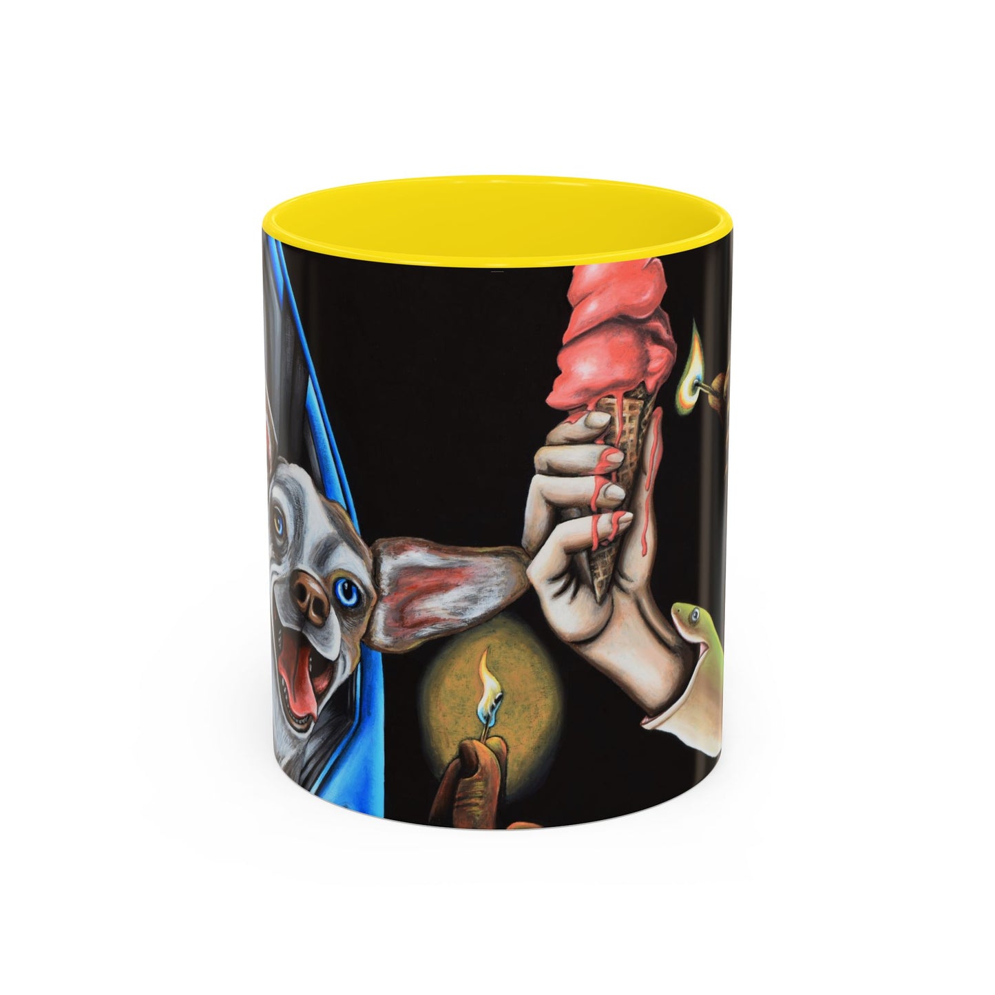 Unique Artistic Accent Coffee Mug with Colorful Ice Cream Design