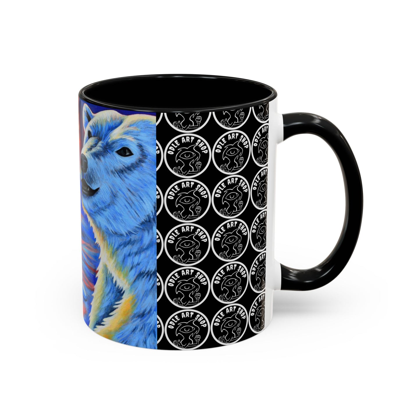 Vibrant Polar Art Coffee Mug | Fun Winter Beverage Cup, Holiday Gift, Unique Decor, Colorful Drinkware, Snowman Design