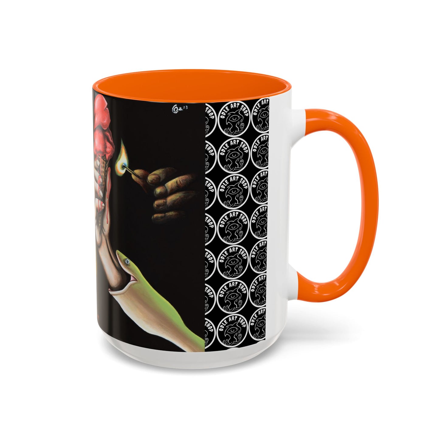 Unique Artistic Accent Coffee Mug with Colorful Ice Cream Design